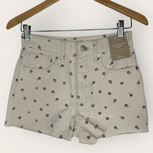 Madewell Daisy Drizzle Dad Jean Short Natural Ecru High Rise Waist 26 Cutoff 90s